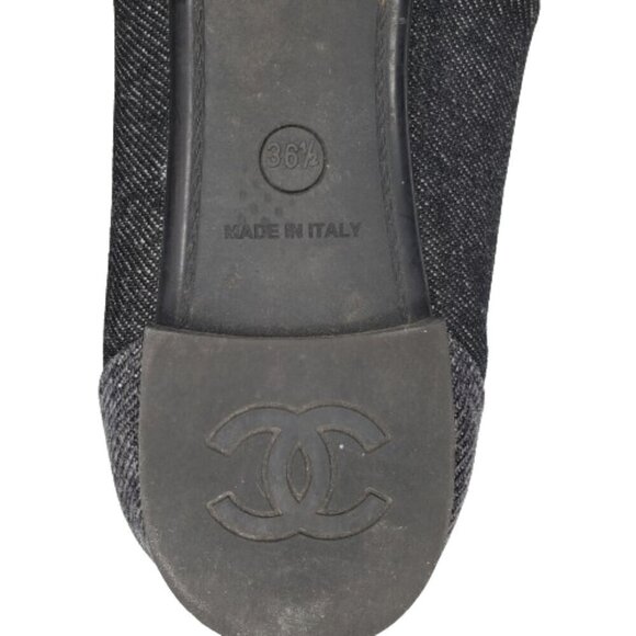 Chanel CC Cap Toe Denim Ballet Flats - Picture 7 of 8